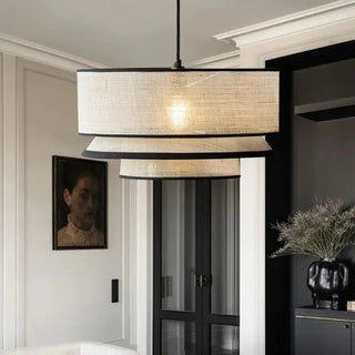 FOUROS Modern Beige Fabric Elegant Ceiling Light – view 1