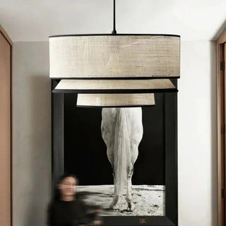 FOUROS Modern Beige Fabric Elegant Ceiling Light – view 4
