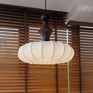CEPLIS Modern White Fabric and Wood Design Ceiling Light – view 2