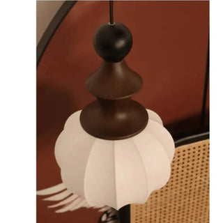 CEPLIS Modern White Fabric and Wood Design Ceiling Light – view 4