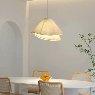 LAGASI Modern Elegant White Pleated Fabric Ceiling Light – view 2
