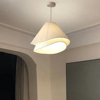LAGASI Modern Elegant White Pleated Fabric Ceiling Light – view 1