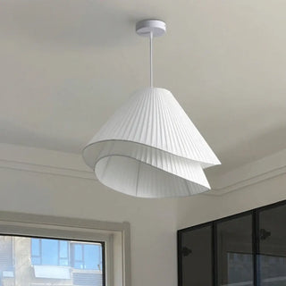 LAGASI Modern Elegant White Pleated Fabric Ceiling Light – view 3