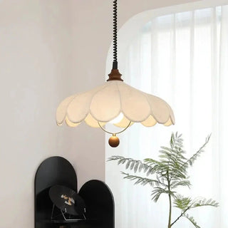 BRIFAC Modern Wavy White Fabric Ceiling Light – view 1