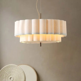 MINABE Modern Pleated Beige Fabric Elegant Ceiling Light – view 4