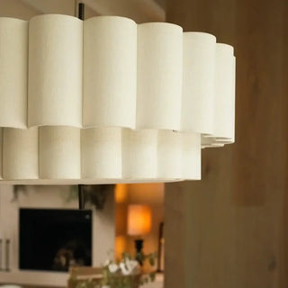 MINABE Modern Pleated Beige Fabric Elegant Ceiling Light – view 6
