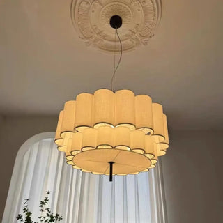 MINABE Modern Pleated Beige Fabric Elegant Ceiling Light – view 3