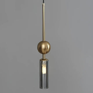 KRYSTA Modern Glass Tube Metallic Ball Ceiling Light – view 4