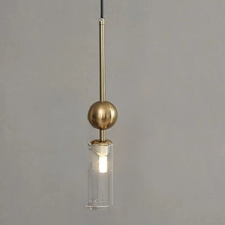 KRYSTA Modern Glass Tube Metallic Ball Ceiling Light – view 1