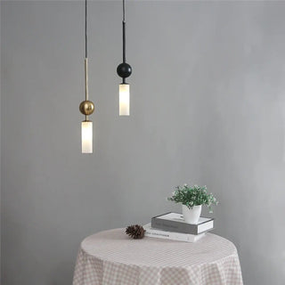 KRYSTA Modern Glass Tube Metallic Ball Ceiling Light – view 9