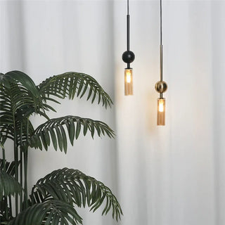 KRYSTA Modern Glass Tube Metallic Ball Ceiling Light – view 10