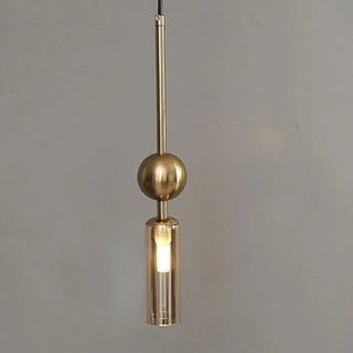 KRYSTA Modern Glass Tube Metallic Ball Ceiling Light – view 7