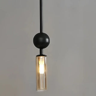 KRYSTA Modern Glass Tube Metallic Ball Ceiling Light – view 3