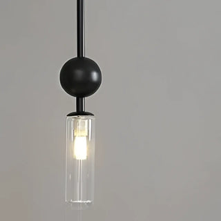 KRYSTA Modern Glass Tube Metallic Ball Ceiling Light – view 2