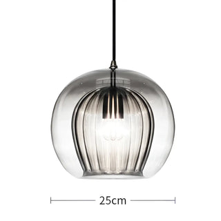 Suspension moderne – Suspension en verre avec détails dorés pour un salon élégant