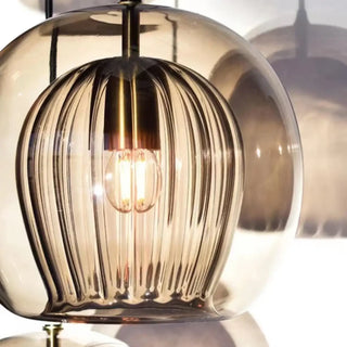 Gold detail glass pendant lamp, modern elegant living room ceiling hanging light