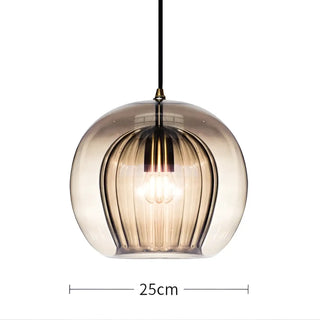 Modern elegant pendant lamp, glass with gold detail living room ceiling hanging light