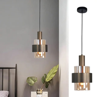 CILY Modern Glass and Metal Design Ceiling Light – view 3