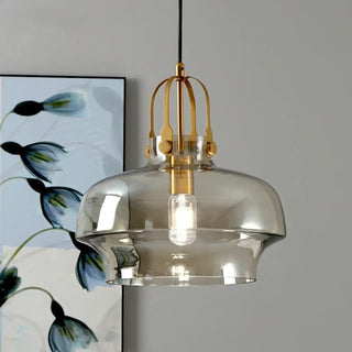 DOCLAM Modern Glass and Gilded Metal Ceiling Light – view 3