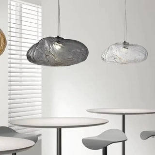GANCOS Glass Pebble-Texture Ceiling Light – view 2