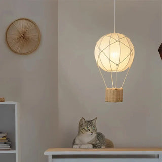 FIERE Hot Air Balloon Wicker Basket Ceiling Light – view 1