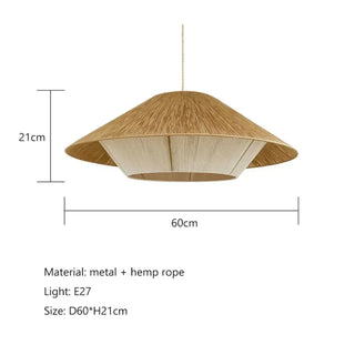 GOTORY Natural Hemp Metal Ceiling Light – view 6