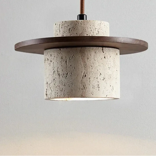 BODOS Natural Textured Stone and Wood Ceiling Light – view 5