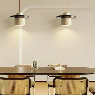 BODOS Natural Textured Stone and Wood Ceiling Light – view 3