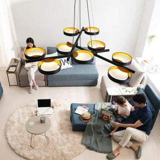 NORIBL Black Pendant 9 LED Circles Trendy Ceiling Light – view 3