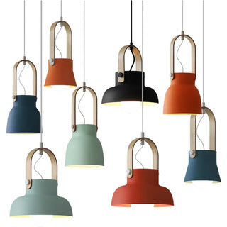 ARONI Nordic Green Pastel with Wood Ceiling Light – view 5