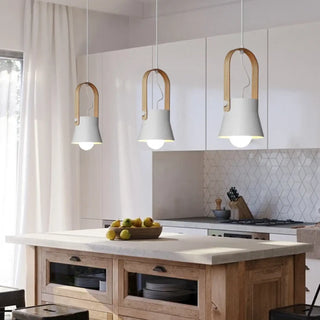 ARONI Nordic Green Pastel with Wood Ceiling Light – view 3