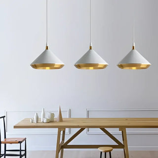 Modern black and white pendant lamp, gold accent ceiling hanging light