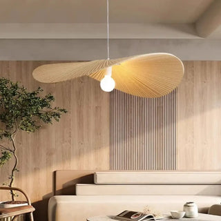 ADERETE Wavy Japandi Wood Style Ceiling Light – view 1