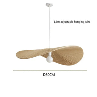 ADERETE Wavy Japandi Wood Style Ceiling Light – view 11