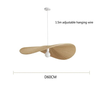 ADERETE Wavy Japandi Wood Style Ceiling Light – view 7