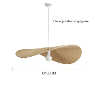 ADERETE Wavy Japandi Wood Style Ceiling Light – view 14