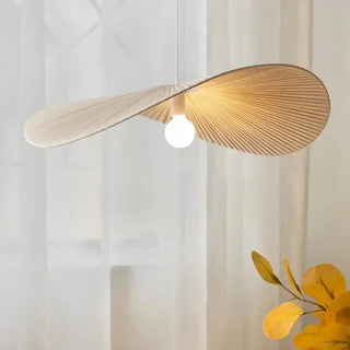 ADERETE Wavy Japandi Wood Style Ceiling Light – view 5