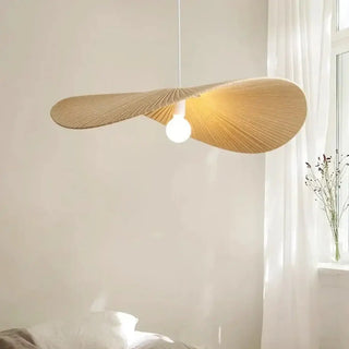 ADERETE Wavy Japandi Wood Style Ceiling Light – view 4