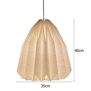 Contemporary Scandinavian origami pendant, white paper decorative ceiling fixture