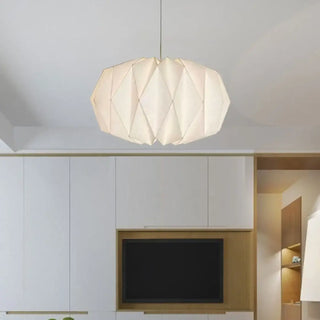 Designer origami pendant lamp, Scandinavian white paper ceiling hanging light