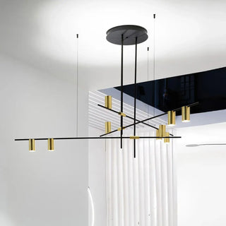 Modern pendant lamp with 9 LED spotlights, living room ceiling hanging fixture