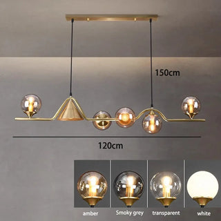 Smoked glass globe pendant close-up — luxury decorative ceiling fixture