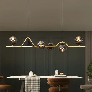 Multiple smoked glass globes pendant — designer decorative lighting