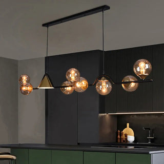 Pendant light with smoked glass globe cluster — modern decorative fixture
