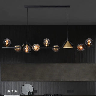 Lámpara Colgante con Globos de Cristal Ahumado – Lámpara Decorativa Moderna