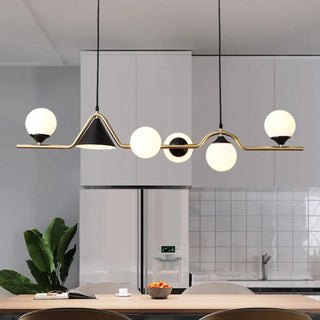 Smoked glass globe pendant illuminated — contemporary ceiling chandelier