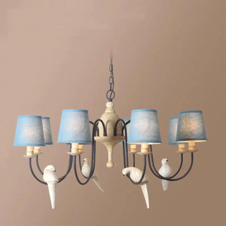 Bird motif blue pendant light, elegant decorative home ceiling hanging fixture