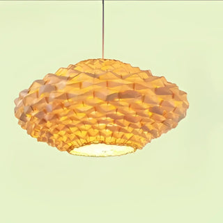 Artisan crafted wicker pendant lamp, Japandi natural ceiling hanging light