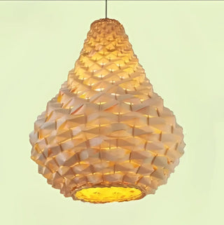 Contemporary Japandi wicker pendant light, artisan natural ceiling fixture