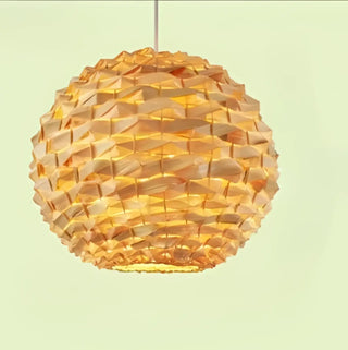 Artisan wicker pendant light, Japandi natural woven ceiling hanging fixture